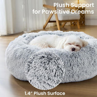 JOLLYVOGUE Small Dog Bed, Calming Dog Beds for Small Dogs & Indoor Cats - 20 Inches Donut Washable - 01 - Smoke Grey / 20.0"L x 20.0"W x 6.0"Th - image 4