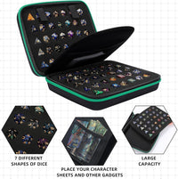 Aoriher 1 Pcs Dice Case with Removable Slotted Tray - Purple,Green - image 3