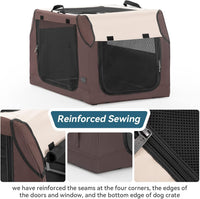 PETSFIT Dog Travel Crate, Soft Sided Dog Crate, Easy to Set Up - 36.0"L x 24.0"W x 23.0"H / Brown - image 4