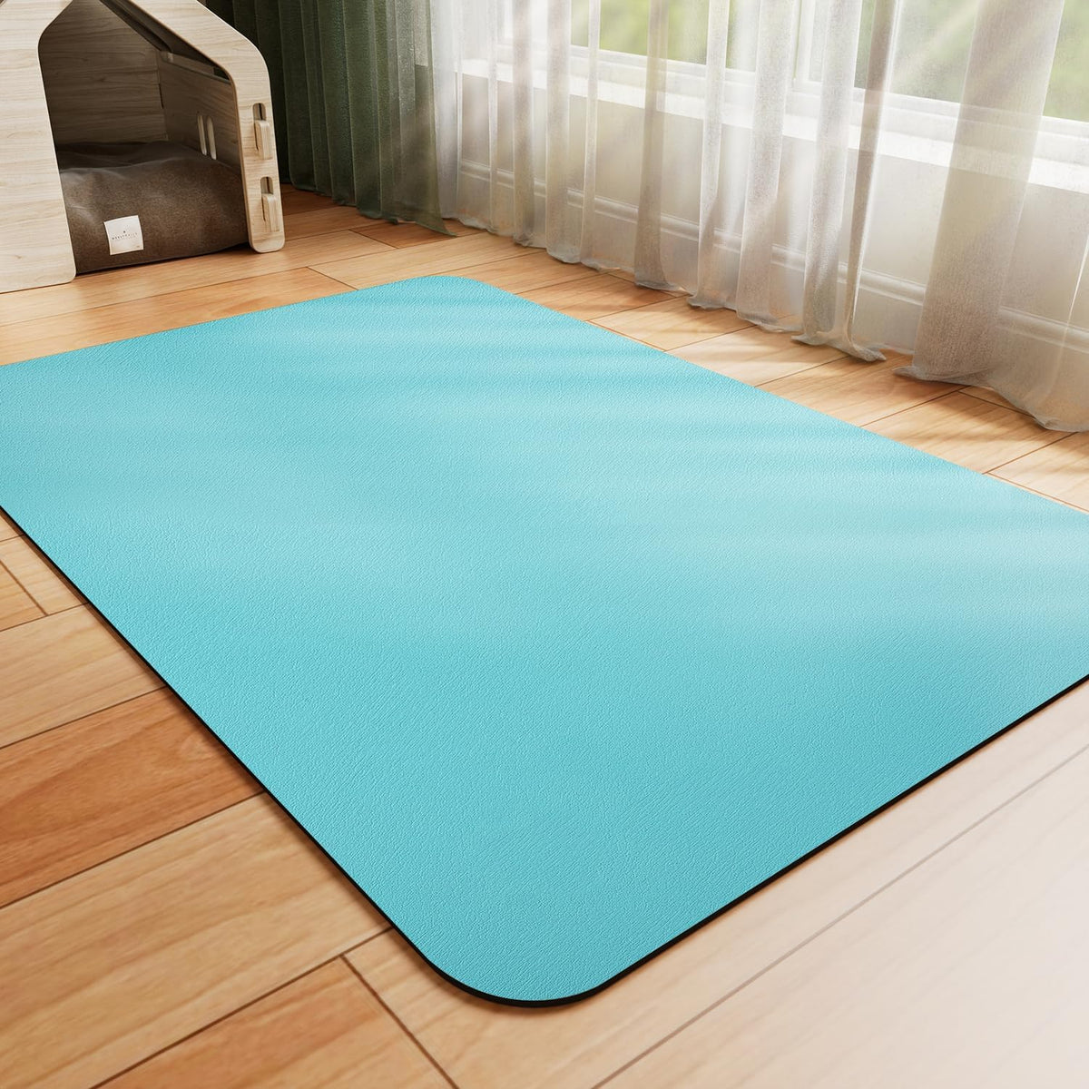 HotLive Dog Food Mat, Absorbent Cat Mat for Food and Water - Teal / 24"L x 16"W