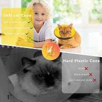 Cat Cone Collar Soft, Adjustable Cat Recovery Collar Kitten Cones to Stop Licking, Cute Donut Collar After Surgery, Cats Neck Pillow Cone Elizabethan Cones of Shame (Waterproof Yellow, Medium)