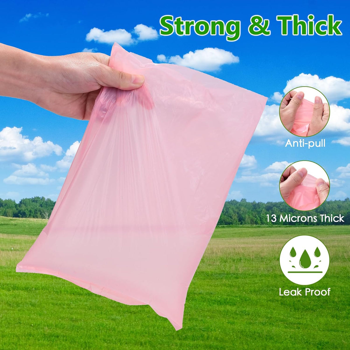 Pink Dog Poo Bags Lavender scent with Dispenser - image 3