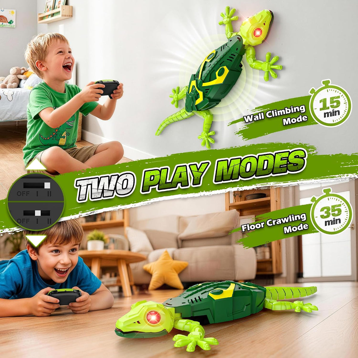 RC Wall Crawler Gecko, Wall Climbing Gecko Toy for Kids 360° Rotating – Fun for Kids & Family - image 2