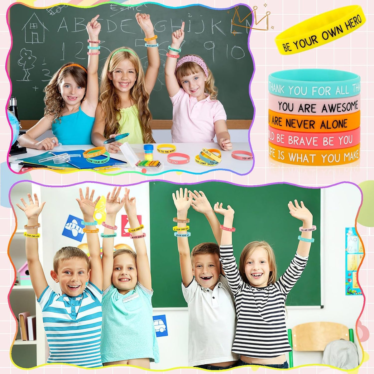 JUNEBRUSHS 64pcs Halloween Party Favors Silicone Bracelets Rubber - Macaron Style - image 4