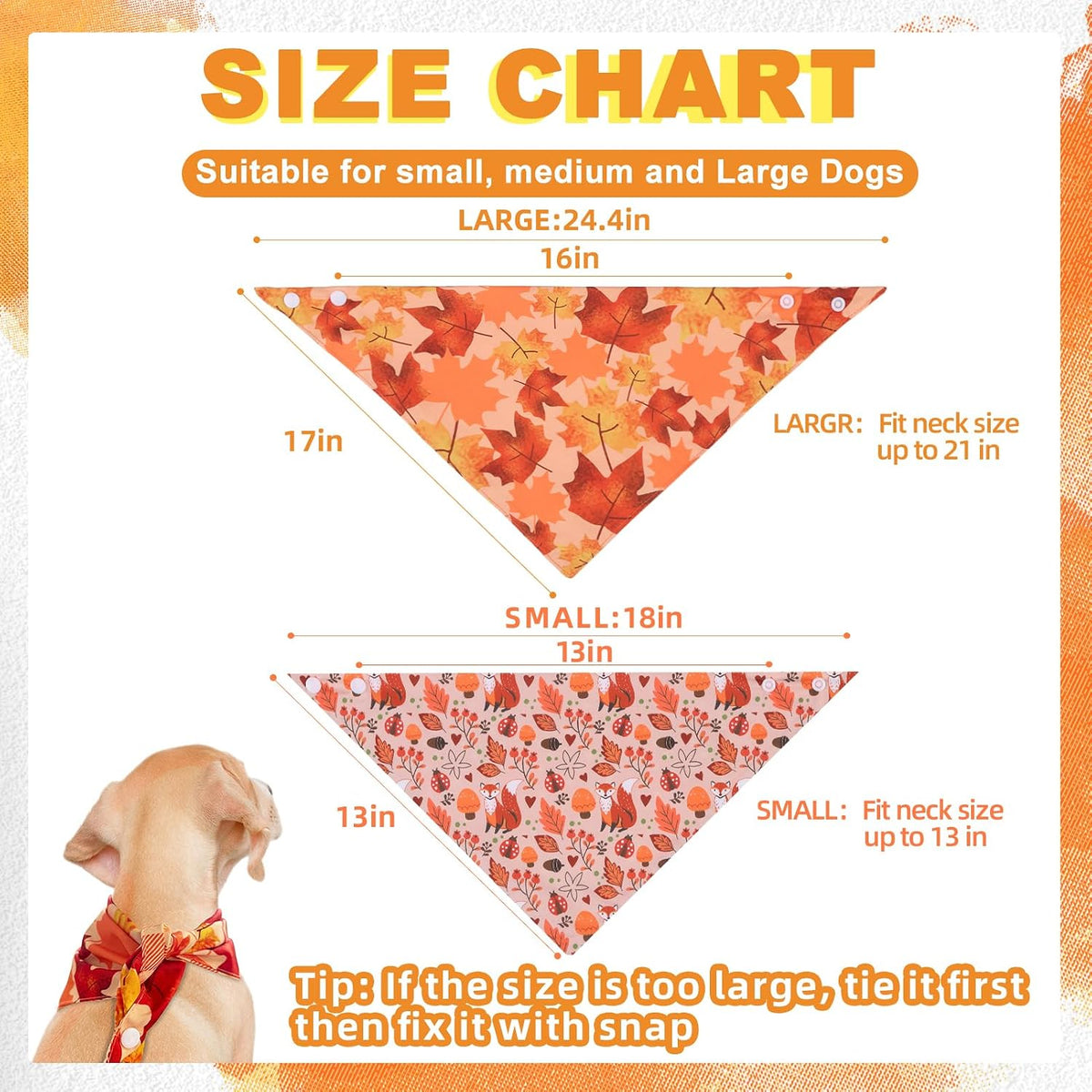 PAWCHIE Dog Bandanas Small Reversible Styles Pet Triangle Scarf Bibs - Autumn / Small - image 2
