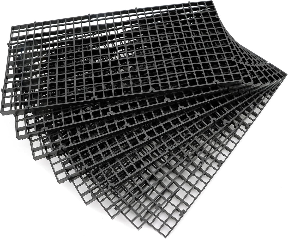 Aquarium Fish Tank Bottom Isolation 8 Pcs, Plastic Egg Crate – Essentials for Fish - S 8pcs Black