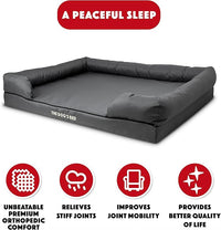 The Dog’s Bed, Dog Bed XXL Grey 51.5x39, Memory Foam, Pain Relief: Arthritis, Hip & Elbow Dysplasia, Post Surgery, Lameness, Supportive, Calming, Waterproof Washable Cover, Veterinary Approved