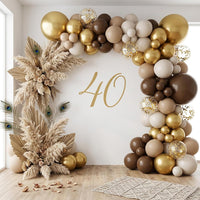 RUBFAC Gold Balloons Different Sizes Chrome Gold Balloon Arch Kit - Brown Series - image 4