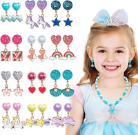 ELEMIRSA 12 Pairs Clip On Earrings Girl Party Favor Princess Clip on - image 2