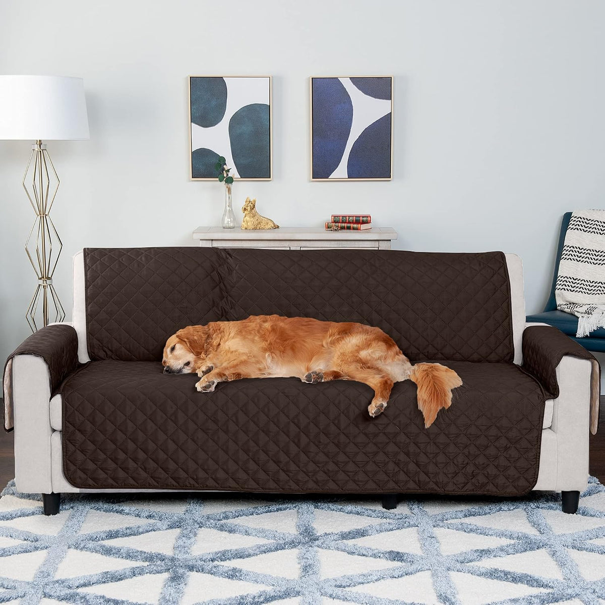 Furhaven Water-Resistant & Reversible Chair Cover Protector for Dogs - Sofa / Espresso/Clay - image 2