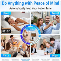 Automatic Cat Feeder with Slow Feed: 5G WiFi Automatic Dog Feeder with Smart APP Control, Auto Cat Food Dispenser with Alexa for Multiple Pets, Detachable for Easy Cleaning - 29 Cup（7L）
