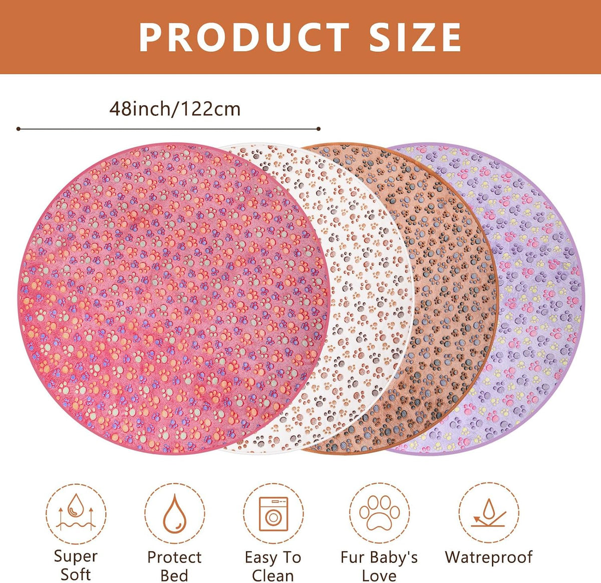 4 Pack Washable Whelping Pad Whelping Supplies Absorbent Reusable - Bright Color / 48 Inch - image 2