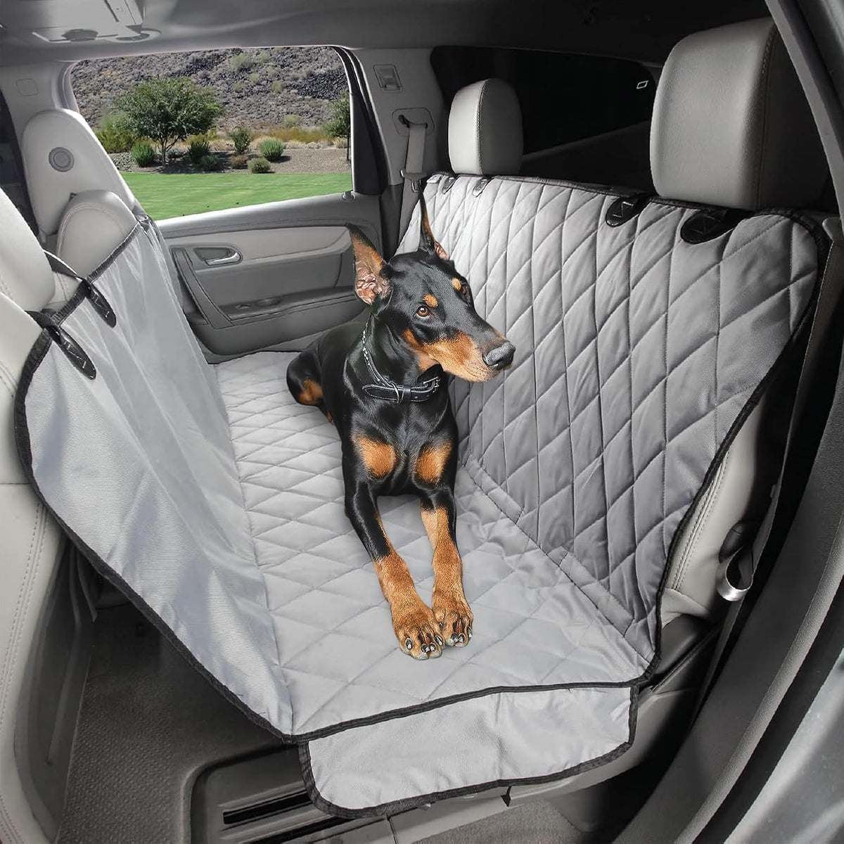 4Knines Heavy-Duty Rear Seat Cover for Dogs - Extra Large / Grey