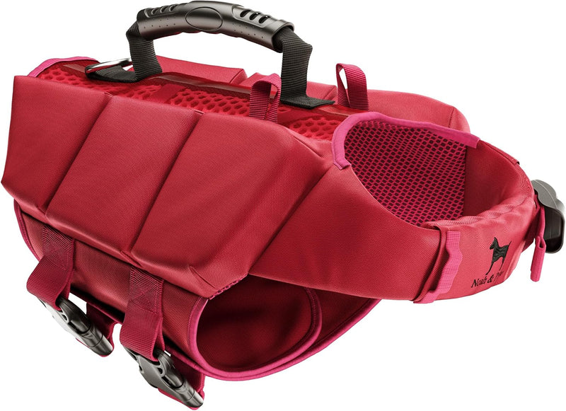 Dog Life Jacket, 3X Foam Dog Life Vest, Rescue Handle, L 28-32in – Essentials for Dogs - Red / XS / 3 Cubes
