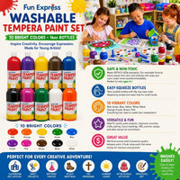 Fun Express Washable Tempera Paint Set 10 Colors – Fun for Kids & Family - image 2