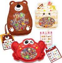 Joyreal seek and find busy bags shaped like a bear, ice cream and crab