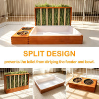 3 in 1 Rabbit Hay Feeder with Litter Box - 15.7in Style1 / Coffee 1 - image 4