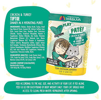 B.F.F. PLAY - Best Feline Friend Paté Lovers, Aw Yeah!, Chicken & Turkey Tiptoe with Chicken & Turkey, 3oz Pouch (Pack of 12)