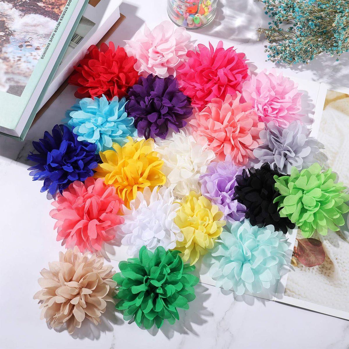 WILLBOND 20 Pcs 4.7 Inch Dog Collar Flowers Bow, Multicolored – Essentials for Dogs - 4.7 Inch - image 3