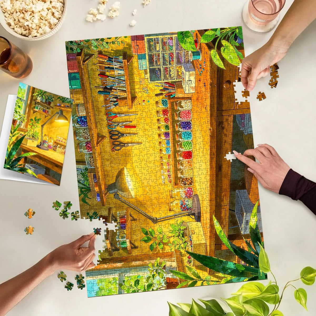1000 Piece Puzzles for Adults, Premium Magic Book Jigsaw Puzzle – Fun for Kids & Family - Warm Cozy Corner - image 3