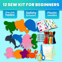 QUOKKA kids sewing kit with 12 felt toy projects and storage box - view 7