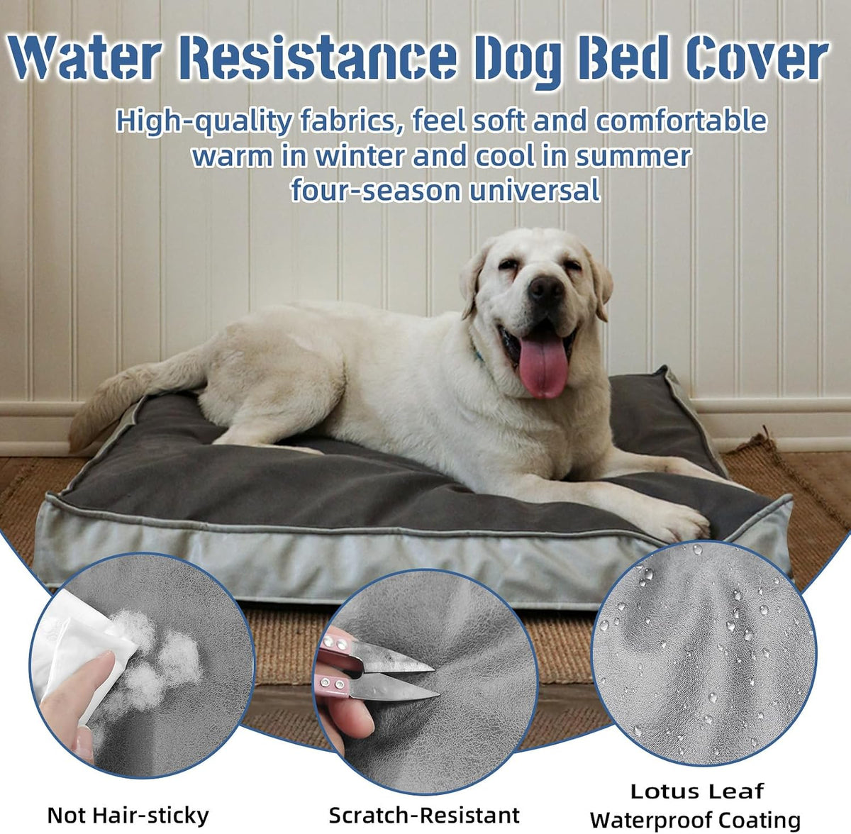 Dog Bed Covers Replacement Washable - 47"L x 29"W x 4"Th / Grey - image 3