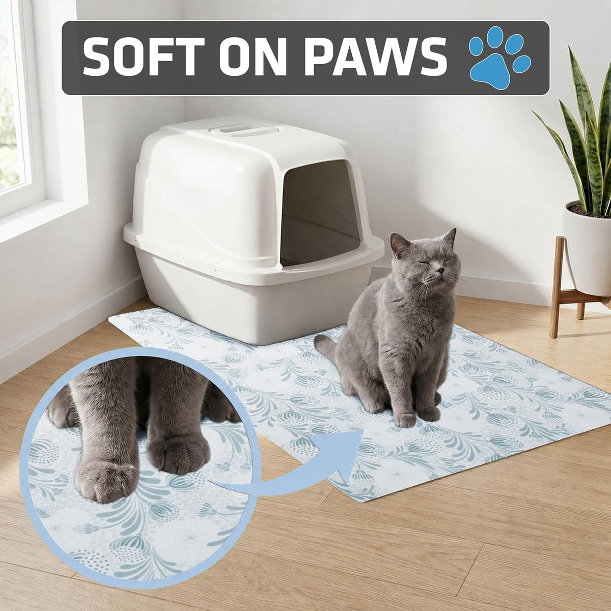 Drymate Cat Litter Box Mat, Litter Trapping Mat - Light Blue / 29x36 Inch (Pack of 1) - image 4