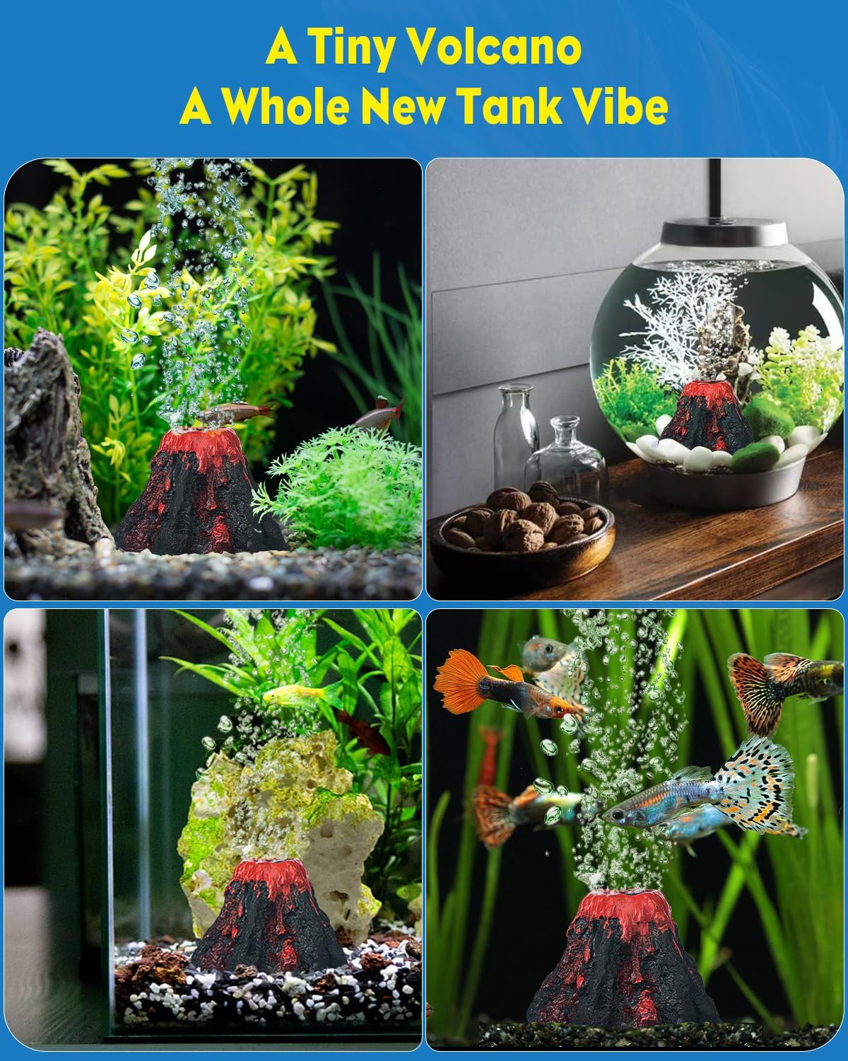 Pawfly Nano Silent Aquarium Air Pump - Air Pump Set + Volcano Decor - image 4