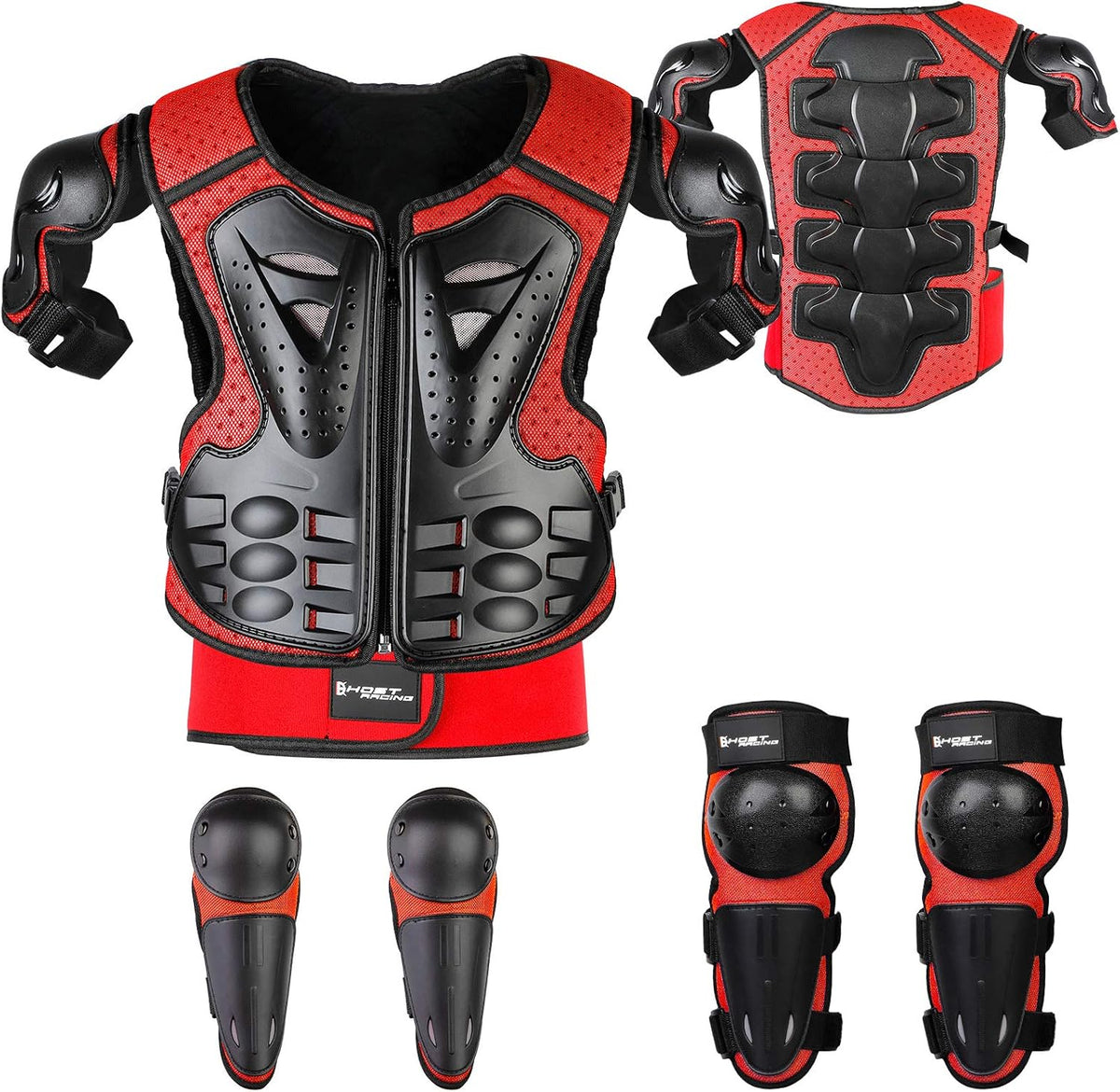 JUSTDOLIFE youth dirt bike gear set with chest protector, knee and elbow pads - view 5
