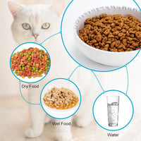 Ceramic Cat Bowls, Howise Pet Bowl Cat Dishes for Food and Water - violet blue - image 2
