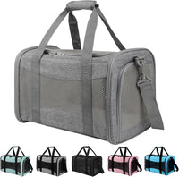 Cat Dog Carriers Soft-Sided - 17.0"L x 11.0"W x 11.0"H / grey