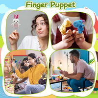 XIPEGPA finger puppets set of 12 mini stuffed animal puppets in fluffy cloth - view 4