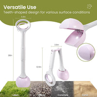 Dog Pooper Scooper Portable with Bag Attachment - 28in + Purple + 120 garbage bags + dispenser - image 3