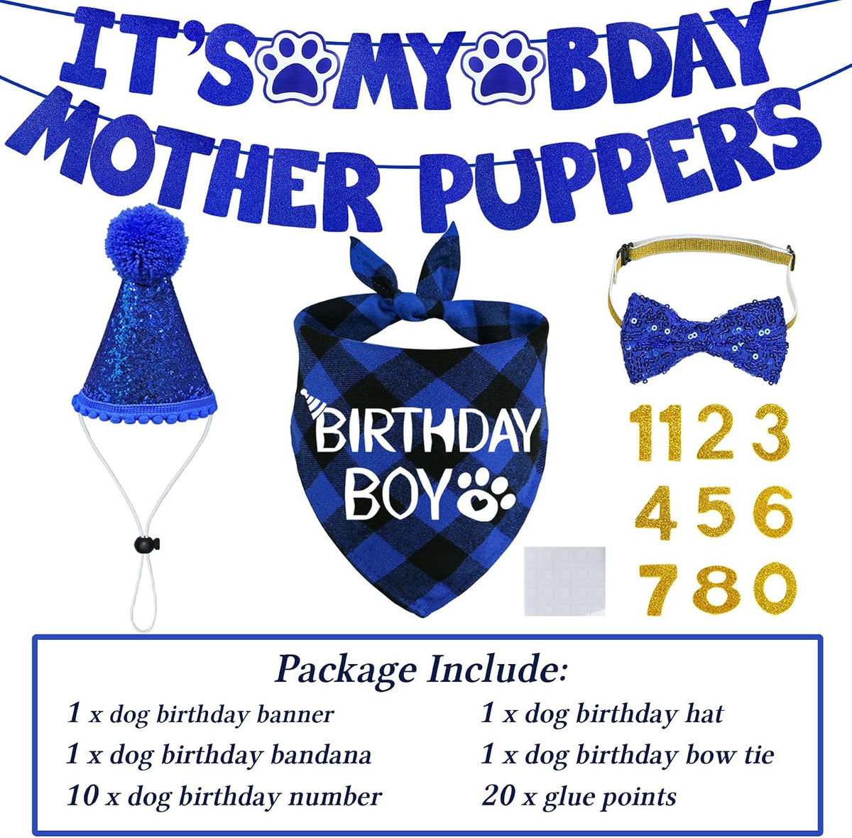 STMK Dog Birthday Decorations - Large / Blue - image 3
