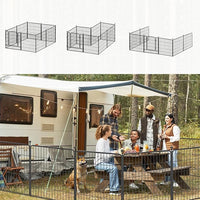 Dog Playpen 32 inch 32 Panels Indoor Outdoor Dog Pen for Medium/Small Dogs Heavy Duty Metal Dog Fence Outdoor for Yard, Puppy Playpen with Door Portable Pet Fence for RV Camping Yard
