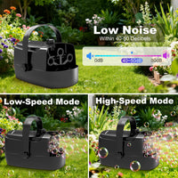 Zerhunt Durable Bubble Machine for Party: 3 Power Modes for Non-Stop - Black - image 4