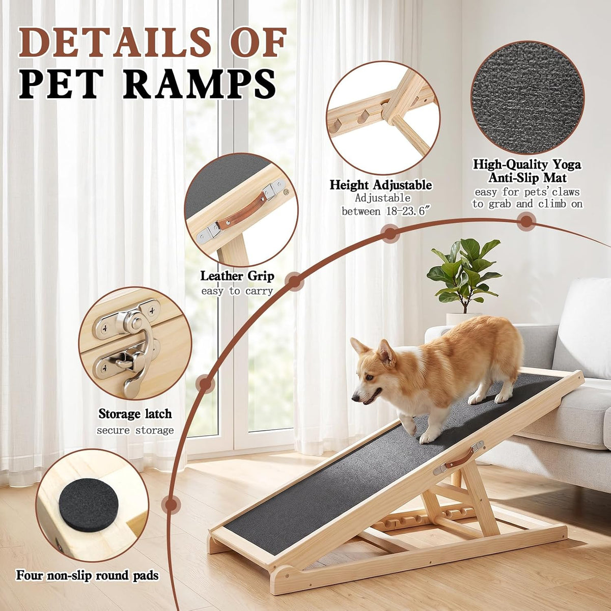 Dog Ramp for Bed Couch Car - 39.4"L x 14.5"W x 3.3"H - image 4