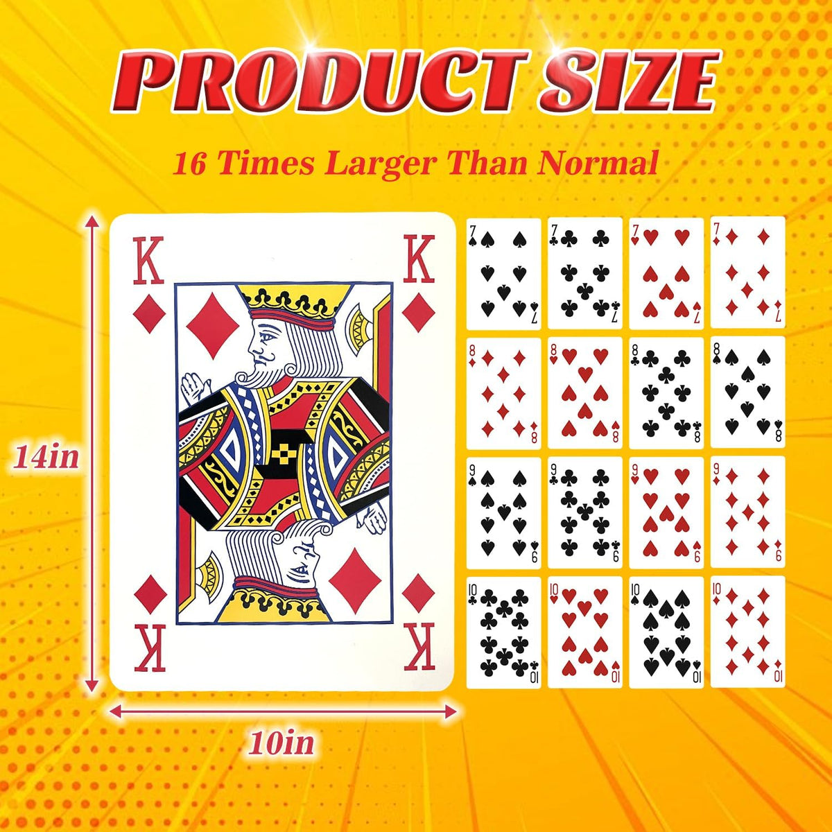 SeptCity Jumbo Playing Cards, Super Big Giant Game – Fun for Kids & Family - 16 Times - image 2