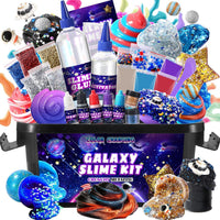 LPFEZRS mini galaxy slime kit with glitter add-ins and glow in the dark stickers - view 2