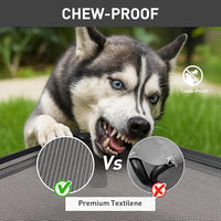 Sytopia 42'' Outdoor Elevated Dog Bed for Large Dogs, Chew-Proof Pet Camping Raised Cot with Breathable Mesh - Durable Frame, Cooling Hammock Bed, Non-Slip Feet, Waterproof, Easy Clean