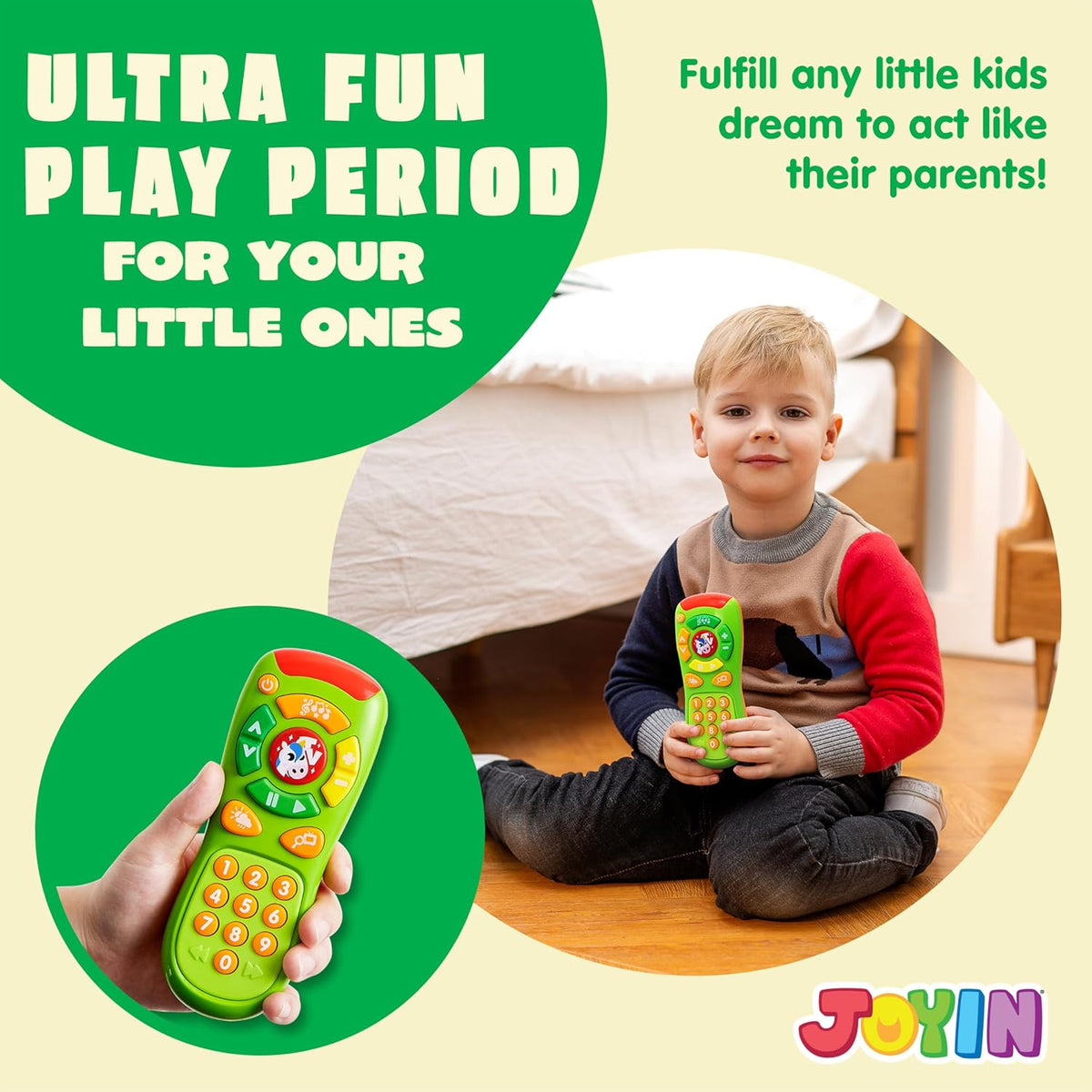 JOYIN Kids Learning Phone and Remote Toy - Green Phone and Remote Toy with Horse - image 2