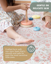 Play Platoon Kids Play Mat, 9 Tile 72x72 Inch - 96"L x 96"W x 0.6"Th / Petal - image 4