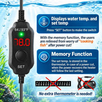 AquaMiracle Aquarium Heater 15W Fish Tank Heater for 1-3 Gallon Tanks – Essentials for Fish - For 15-30 Gal Tank - image 4