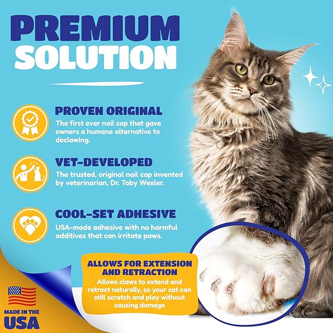 Soft Claws Cat Nail Caps for Small Cats – (40 Caps, Green & Red) - Made in USA - Veterinarian-Developed | Protects Furniture & Skin - Easy to Apply, Long-Lasting Anti-Scratch Soft Cat Claw Covers