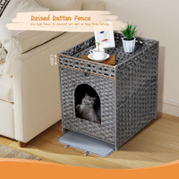 Snughome Cat Litter Box Enclosure Furniture Hidden with Cat Litter Mat - Grey / 20.87"L x 16.93"W x 22.44"H - image 2