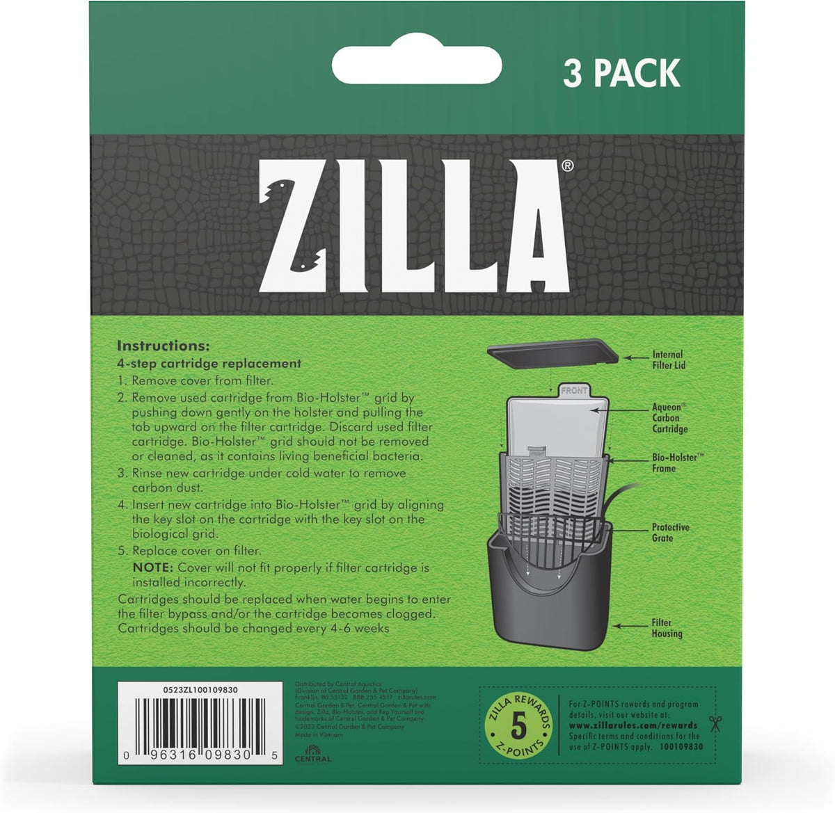 Zilla Reptile Pet Terrarium Water Filter Replacement Cartridge - Medium - image 4