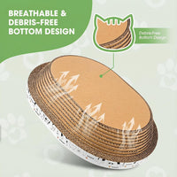 3 Pack Oval Cardboard Cat Scratcher & Lounger Bed - 4-Pack - image 3