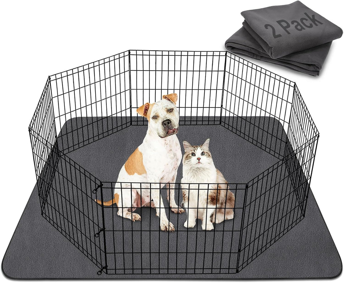 Washable Pee Pads for Dogs 72"x72" Reusable Dog Pads Extra Large - Grey / 48x48 Inch (Pack of 2)