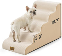 COZY KISS Dog Stairs for Small Dogs - Beige / 5 / 15.7x33x19.7 inch