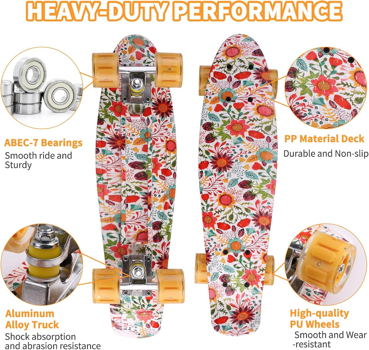 Skateboards, 22" Complete Skateboard - Flower - image 3